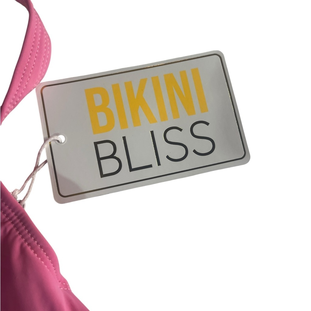 Bikini Bliss Pink One-Piece Swimsuit – Side Elastic Bands & Buckle – Size Small - Picture 2 of 5